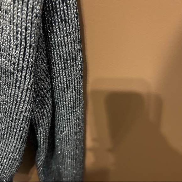 RTA Silver Metallic Beckett Off The Shoulder Sweater Size M Read Description - Picture 9 of 10